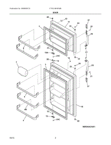 02 - Door parts for Frigidaire Refrigerator FTHD18P4KWB from AppliancePartsPros.com