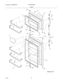 03 - Doors parts for Frigidaire Refrigerator FTMD18P4KBE from AppliancePartsPros.com