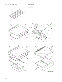 07 - Shelves parts for Frigidaire Refrigerator FTMD18P4KBF from AppliancePartsPros.com
