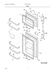 02 - Door parts for Frigidaire Refrigerator FTMD18P4RW2 from AppliancePartsPros.com