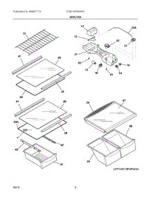 04 - Shelves parts for Frigidaire Refrigerator FTMD18P4RW4A from AppliancePartsPros.com