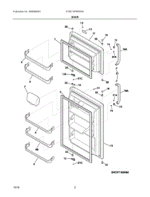 02 - Door parts for Frigidaire Refrigerator FTMD18P4RW5A from AppliancePartsPros.com