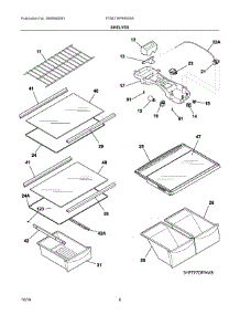 04 - Shelves parts for Frigidaire Refrigerator FTMD18P4RW5A from AppliancePartsPros.com