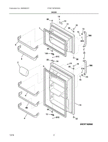 02 - Door parts for Frigidaire Refrigerator FTMD18P4RW6A from AppliancePartsPros.com