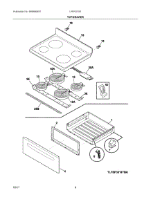 04 - Top / Drawer parts for Frigidaire Range LFEF3018TBA from AppliancePartsPros.com