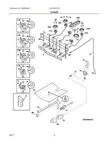 03 - Burner parts for Frigidaire Range LFGF3052TFA from AppliancePartsPros.com