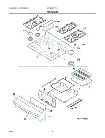 05 - Top / Drawer parts for Frigidaire Range LFGF3052TFA from AppliancePartsPros.com