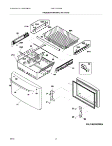 02 - Freezer Drawer, Baskets parts for Frigidaire Refrigerator LFHB2741PFBA from AppliancePartsPros.com