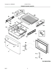 02 - Freezer Drawer, Baskets parts for Frigidaire Refrigerator LFHB2741PFDA from AppliancePartsPros.com
