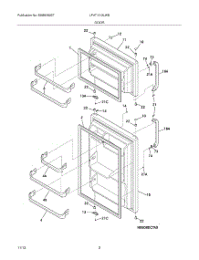 03 - Doors parts for Frigidaire Refrigerator LFHT1513LWB from AppliancePartsPros.com