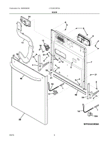 03 - Door parts for Frigidaire Dishwasher LFID2422RF0A from AppliancePartsPros.com