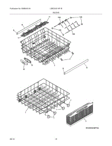 13 - Racks parts for Frigidaire Dishwasher LGBD2431NF1B from AppliancePartsPros.com