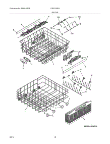 13 - Racks parts for Frigidaire Dishwasher LGBD2435NB3A from AppliancePartsPros.com
