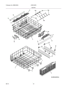 13 - Racks parts for Frigidaire Dishwasher LGBD2435NQ1A from AppliancePartsPros.com
