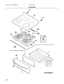 04 - Top / Drawer parts for Frigidaire Range LGEF3043KFP from AppliancePartsPros.com