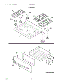 05 - Top / Drawer parts for Frigidaire Range LGGF3042KFU from AppliancePartsPros.com