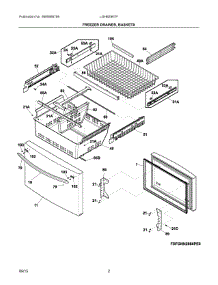 02 - Freezer Drawer, Baskets parts for Frigidaire Refrigerator LGHB2867PFAA from AppliancePartsPros.com