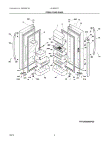 03 - Fresh Food Door parts for Frigidaire Refrigerator LGHB2867PFBA from AppliancePartsPros.com