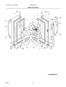 03 - Fresh Food Door parts for Frigidaire Refrigerator LGHB2867PFDA from AppliancePartsPros.com