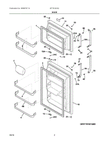02 - Door parts for Frigidaire Refrigerator NFTR18X4QW4A from AppliancePartsPros.com