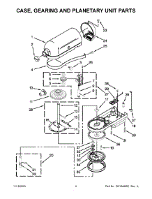 03 - Case, Gearing And Planetary Unit Parts parts for Kitchenaid Stand Mixer 3KSM5CBTWH0 from AppliancePartsPros.com