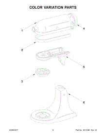 05 - Color Variation Parts parts for Kitchenaid Stand Mixer 5K45SSSOB4 from AppliancePartsPros.com