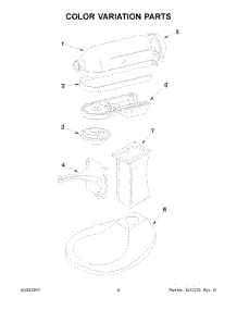 05 - Color Variation Parts parts for Kitchenaid Stand Mixer 5KPM5EOB4 from AppliancePartsPros.com