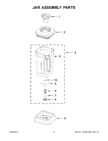 02 - Jar Assembly Parts parts for Kitchenaid Blender 5KSB8270CMS0 from AppliancePartsPros.com