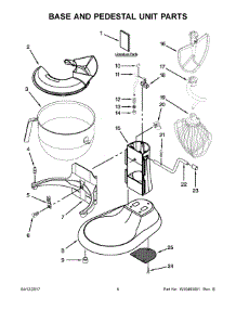 04 - Base And Pedestal Unit Parts parts for Kitchenaid Stand Mixer 5KSM7591XRER0 from AppliancePartsPros.com