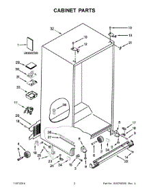 02 - Cabinet Parts parts for Kitchenaid Refrigerator 7KSC24C8EY00 from AppliancePartsPros.com