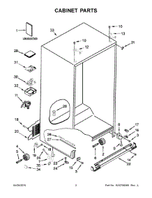 02 - Cabinet Parts parts for Kitchenaid Refrigerator 7KSF26C6YY00 from AppliancePartsPros.com