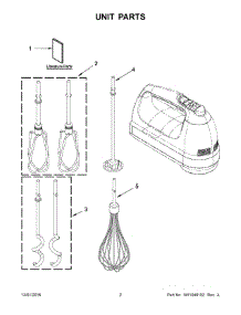 02 - Unit Parts parts for Kitchenaid Hand Mixer 9KHM928CA0 from AppliancePartsPros.com