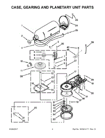 03 - Case, Gearing And Planetary Unit Parts parts for Kitchenaid Stand Mixer 9KSM95OB0 from AppliancePartsPros.com