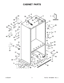 02 - Cabinet Parts parts for Kitchenaid Refrigerator KBBL206EPA01 from AppliancePartsPros.com