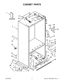 02 - Cabinet Parts parts for Kitchenaid Refrigerator KBBL306EPA00 from AppliancePartsPros.com