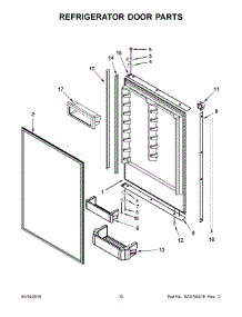 07 - Refrigerator Door Parts parts for Kitchenaid Refrigerator KBBL306EPA00 from AppliancePartsPros.com