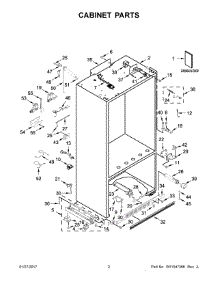 02 - Cabinet Parts parts for Kitchenaid Refrigerator KBBL306ESS01 from AppliancePartsPros.com