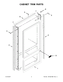 03 - Cabinet Trim Parts parts for Kitchenaid Refrigerator KBBL306ESS01 from AppliancePartsPros.com