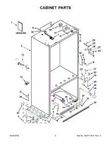 02 - Cabinet Parts parts for Kitchenaid Refrigerator KBBR206EPA00 from AppliancePartsPros.com