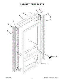 03 - Cabinet Trim Parts parts for Kitchenaid Refrigerator KBBR206EPA00 from AppliancePartsPros.com