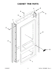03 - Cabinet Trim Parts parts for Kitchenaid Refrigerator KBBR206EPA01 from AppliancePartsPros.com