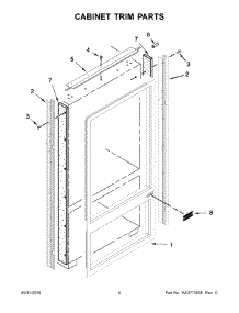 03 - Cabinet Trim Parts parts for Kitchenaid Refrigerator KBBR206ESS00 from AppliancePartsPros.com