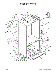 02 - Cabinet Parts parts for Kitchenaid Refrigerator KBBR206ESS01 from AppliancePartsPros.com