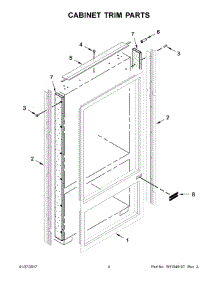 03 - Cabinet Trim Parts parts for Kitchenaid Refrigerator KBBR206ESS01 from AppliancePartsPros.com