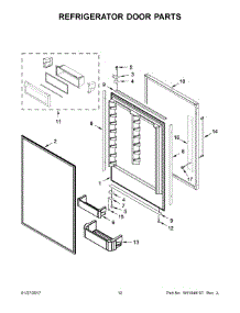 07 - Refrigerator Door Parts parts for Kitchenaid Refrigerator KBBR206ESS01 from AppliancePartsPros.com