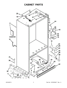 02 - Cabinet Parts parts for Kitchenaid Refrigerator KBFC42FTS08 from AppliancePartsPros.com