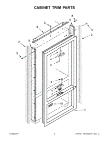 03 - Cabinet Trim Parts parts for Kitchenaid Refrigerator KBFN402EPA02 from AppliancePartsPros.com
