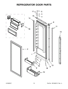 07 - Refrigerator Door Parts parts for Kitchenaid Refrigerator KBFN402EPA02 from AppliancePartsPros.com