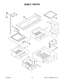 06 - Shelf Parts parts for Kitchenaid Refrigerator KBFN402ESS00 from AppliancePartsPros.com