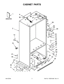 02 - Cabinet Parts parts for Kitchenaid Refrigerator KBFN402ESS01 from AppliancePartsPros.com